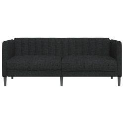 Sofa 2-osobowa, czarna, tapicerowana tkaniną