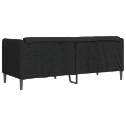 Sofa 2-osobowa, czarna, tapicerowana tkaniną