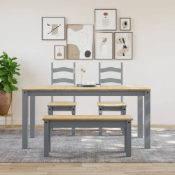 Ławka stołowa Panama, szara, 105x30x45 cm, lite drewno sosnowe