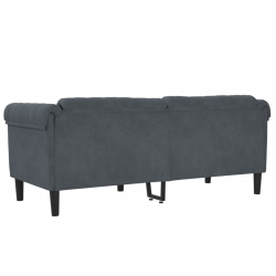 Sofa dwuosobowa, ciemnoszara, aksamit