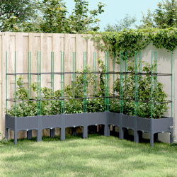 Donica ogrodowa z kratką, szara, 200x160x142,5 cm, PP
