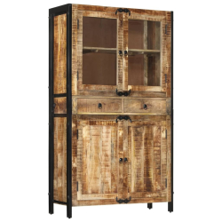 Kredens, 100x40x175 cm, surowe drewno mango