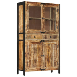 Kredens, 100x40x175 cm, surowe drewno mango