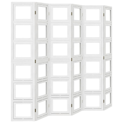 Parawan pokojowy, 6-panelowy, biały, lite drewno paulowni