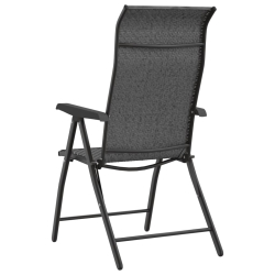 Składane krzesła ogrodowe, 2 szt., szare, rattan PE