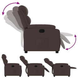 Fotel rozkładany, ciemnobrązowy, obity tkaniną
