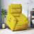 Rozkładany fotel masujący, podnoszony, żółty, aksamitny