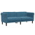 Sofa 3-osobowa, niebieska, tapicerowana aksamitem