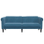Sofa 3-osobowa, niebieska, tapicerowana aksamitem