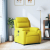 Rozkładany fotel masujący, żółty, obity aksamitem
