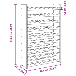 Stojak na wino, 72,5x25x111,5 cm, lite drewno sosnowe