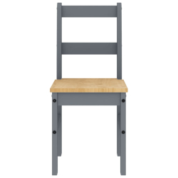 Krzesła stołowe Panama, 2 szt., szare, 40x46x90 cm, sosnowe