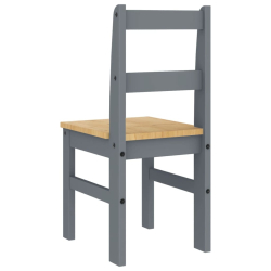 Krzesła stołowe Panama, 2 szt., szare, 40x46x90 cm, sosnowe