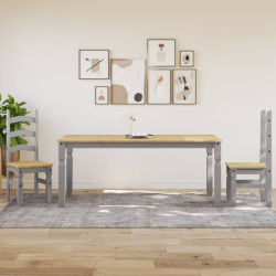 Stół jadalniany Corona, szary, 180x90x75 cm, drewno sosnowe