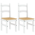 Krzesła stołowe, 2 szt., białe, 40x46x99 cm, drewno sosnowe