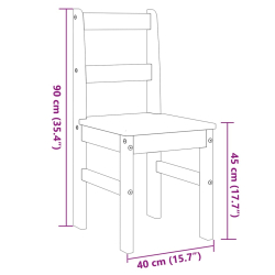 Krzesła stołowe Panama, 2 szt., 40x46x90 cm, drewno sosnowe