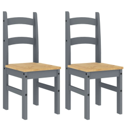 Krzesła stołowe, 2 szt., szare, 40x46x99 cm, drewno sosnowe