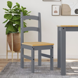 Krzesła stołowe, 2 szt., szare, 40x46x99 cm, drewno sosnowe
