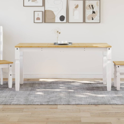 Stół jadalniany Corona, biały, 160x80x75 cm, drewno sosnowe