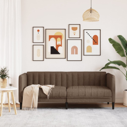 Sofa dwuosobowa, brązowa, tkanina