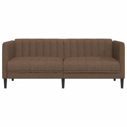 Sofa dwuosobowa, brązowa, tkanina