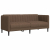 Sofa dwuosobowa, brązowa, tkanina