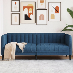 Sofa dwuosobowa, niebieska, tkanina