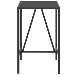 Stolik barowy ze szklanym blatem, czarny, 70x70x110 cm