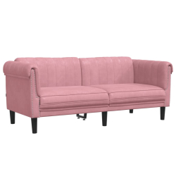 Sofa dwuosobowa, różowa, aksamit