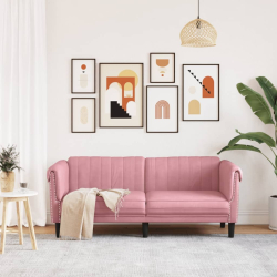 Sofa dwuosobowa, różowa, aksamit