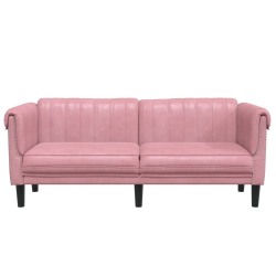 Sofa dwuosobowa, różowa, aksamit
