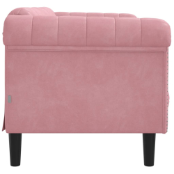 Sofa dwuosobowa, różowa, aksamit