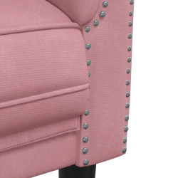 Sofa dwuosobowa, różowa, aksamit