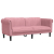 Sofa dwuosobowa, różowa, aksamit