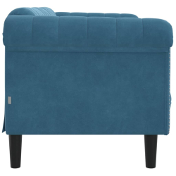 Sofa dwuosobowa, niebieska, aksamit