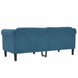 Sofa dwuosobowa, niebieska, aksamit