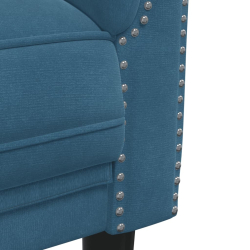 Sofa dwuosobowa, niebieska, aksamit