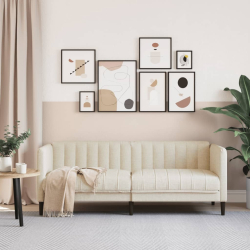 Sofa dwuosobowa, kremowa, tkanina