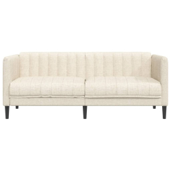 Sofa dwuosobowa, kremowa, tkanina