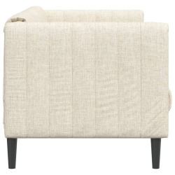 Sofa dwuosobowa, kremowa, tkanina