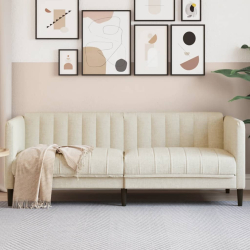 Sofa dwuosobowa, kremowa, tkanina