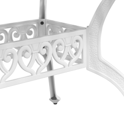 Stół ogrodowy, biały, 150x90x72 cm, odlewane aluminium