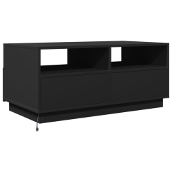 Stolik kawowy z podświetleniem LED, czarny, 90x49x40 cm