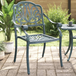 Krzesła ogrodowe 2 szt., zielone, odlewane aluminium