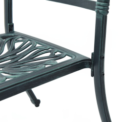 Krzesła ogrodowe 2 szt., zielone, odlewane aluminium