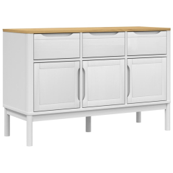 Szafka FLORO, biała, 114x43x74 cm, lite drewno sosnowe
