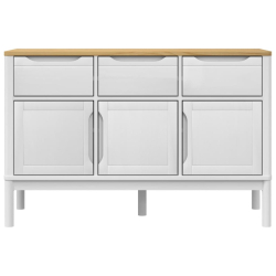 Szafka FLORO, biała, 114x43x74 cm, lite drewno sosnowe