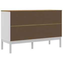 Szafka FLORO, biała, 114x43x74 cm, lite drewno sosnowe