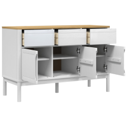 Szafka FLORO, biała, 114x43x74 cm, lite drewno sosnowe