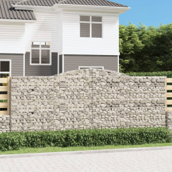 Kosze gabionowe, 20 szt, 400x50x160/180cm, galwanizowane żelazo